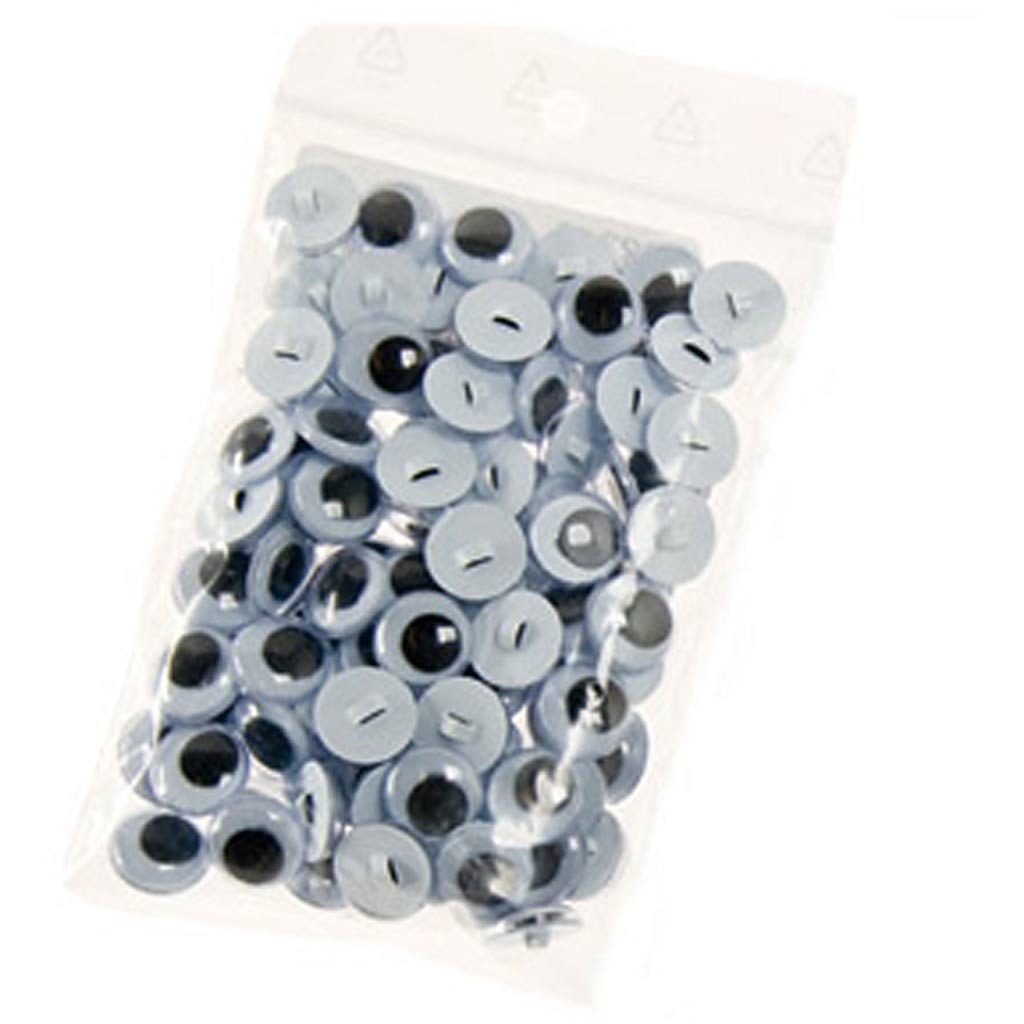 Creativ Company Kulleraugen, Größe 12 mm, 50 Paar, 100 Stück, 1 Beutel