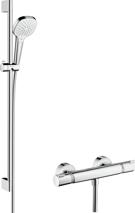 Hansgrohe Croma Select e Vario Renovierungsset 90 cm mit Ecostat Komfortthermostat Weiß Chrom