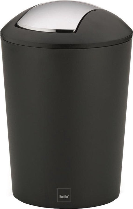 Kela Marta Swing Abfalleimer - 5 Liter - Schwarz -