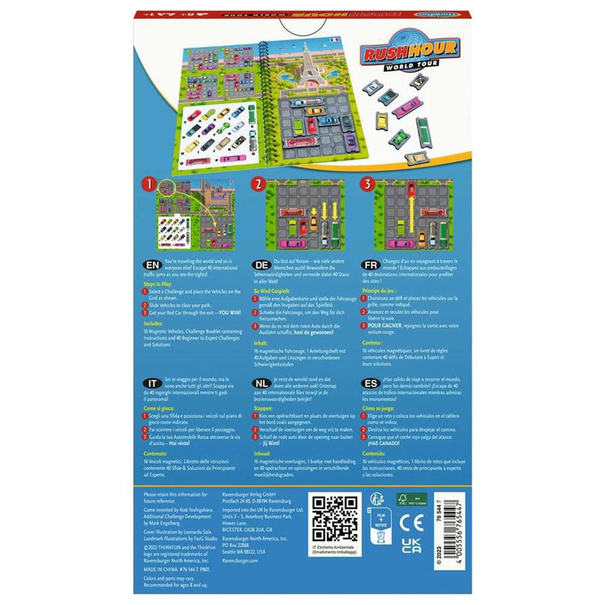 Ravensburger Denkspiel „Thinkfun Rush Hour World Tour“.