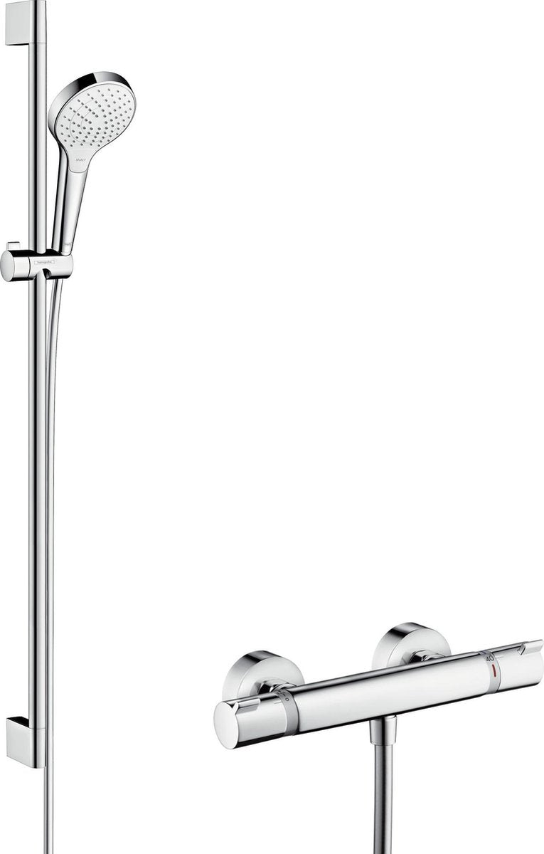 Hansgrohe Croma S Vario Renovierungsset 65 cm – Komfort – Ecostat-Thermostat – Select-Button-Steuerung – Chrom