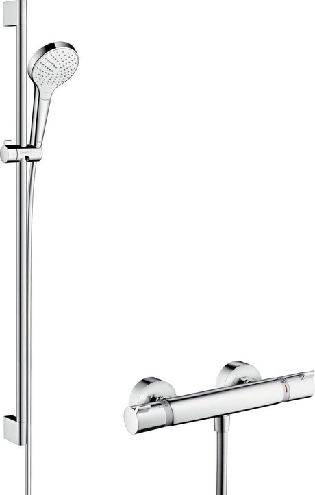 Hansgrohe Croma S Vario Renovierungsset 65 cm – Komfort – Ecostat-Thermostat – Select-Button-Steuerung – Chrom