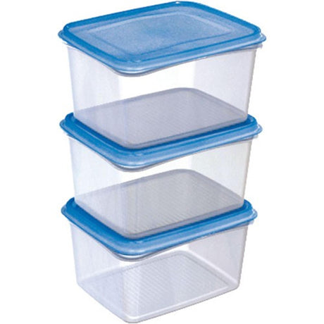 Sunware Club Cuisine Gefrierbox-Set 1,5 Liter transparent blau Set a3 Stück 17,5x14,9,5cm