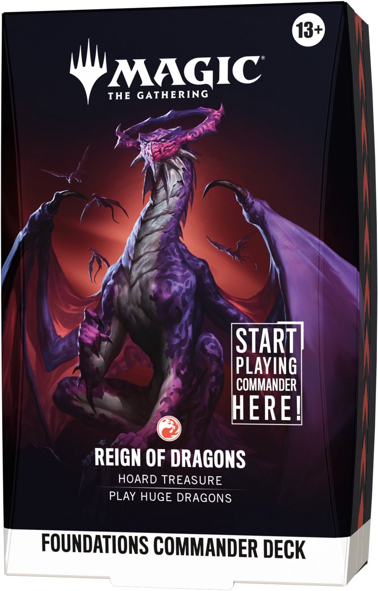 Magic the gathering magic: the gathering foundations commander deck - reign of dragons | 100-card starter commander deck + accessories