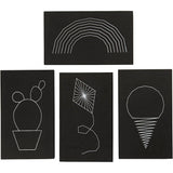 Creativ Company String Art, Größe 20x12 cm, Stärke 10 mm, schwarz, 16 Stück 1 Box