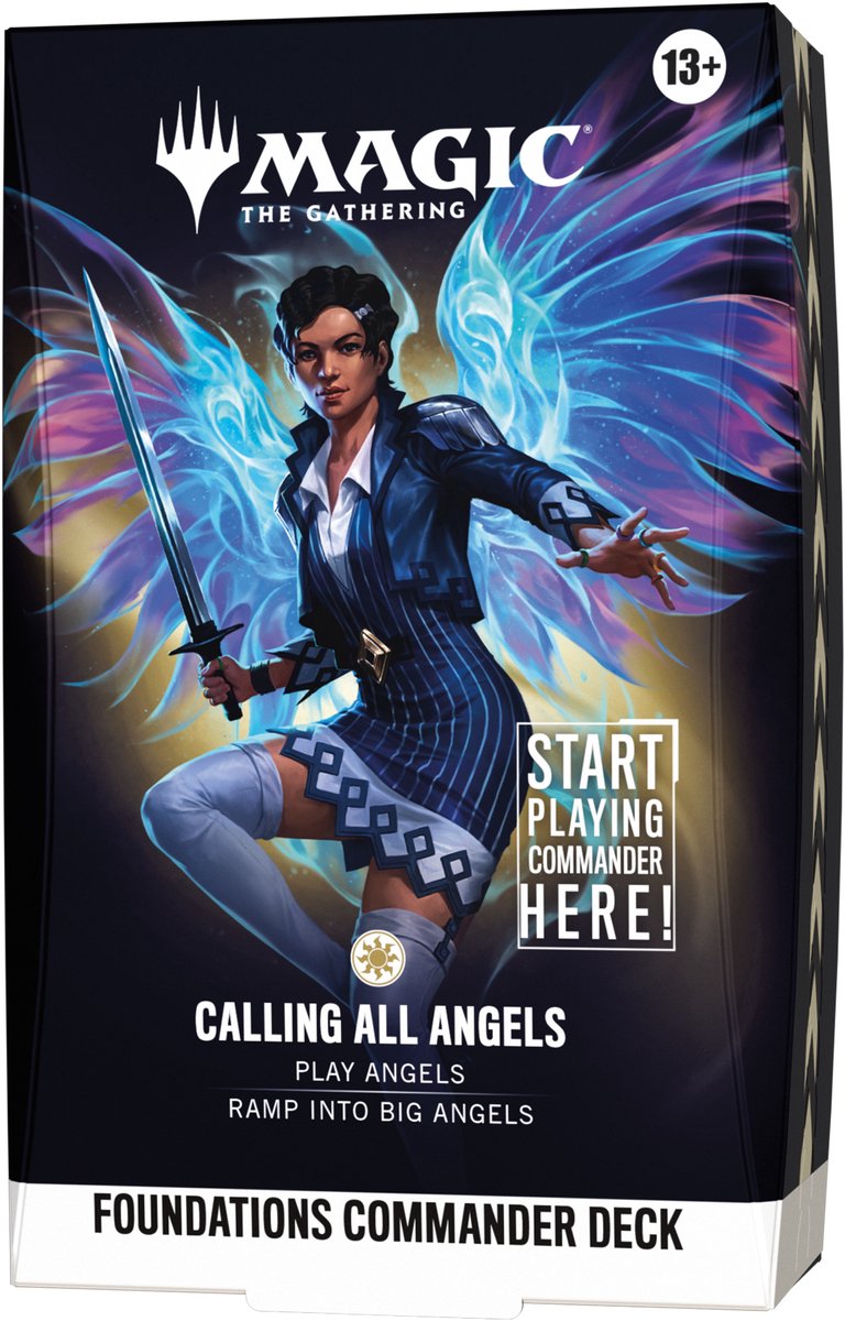 Magic the gathering magic: the gathering foundations commander deck - calling all angels | 100-card starter commander deck + accessories