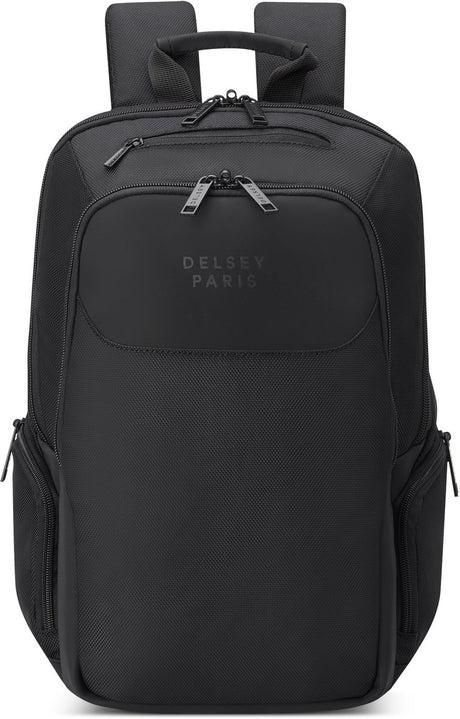 Delsey Parvis Plus Laptop-Rucksack 13,3 Zoll – 15 l – Trolley-Gurt – recyceltes Polyester – Schwarz