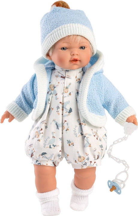 Llorens weinende Puppe Roberto Blue Blank mit Ton 33 cm