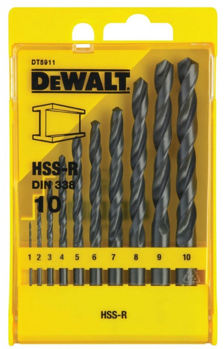 Dewalt DT5911-QZ – Bohrzubehör – HSS-R-Metallbohrer – 10-teiliges Set