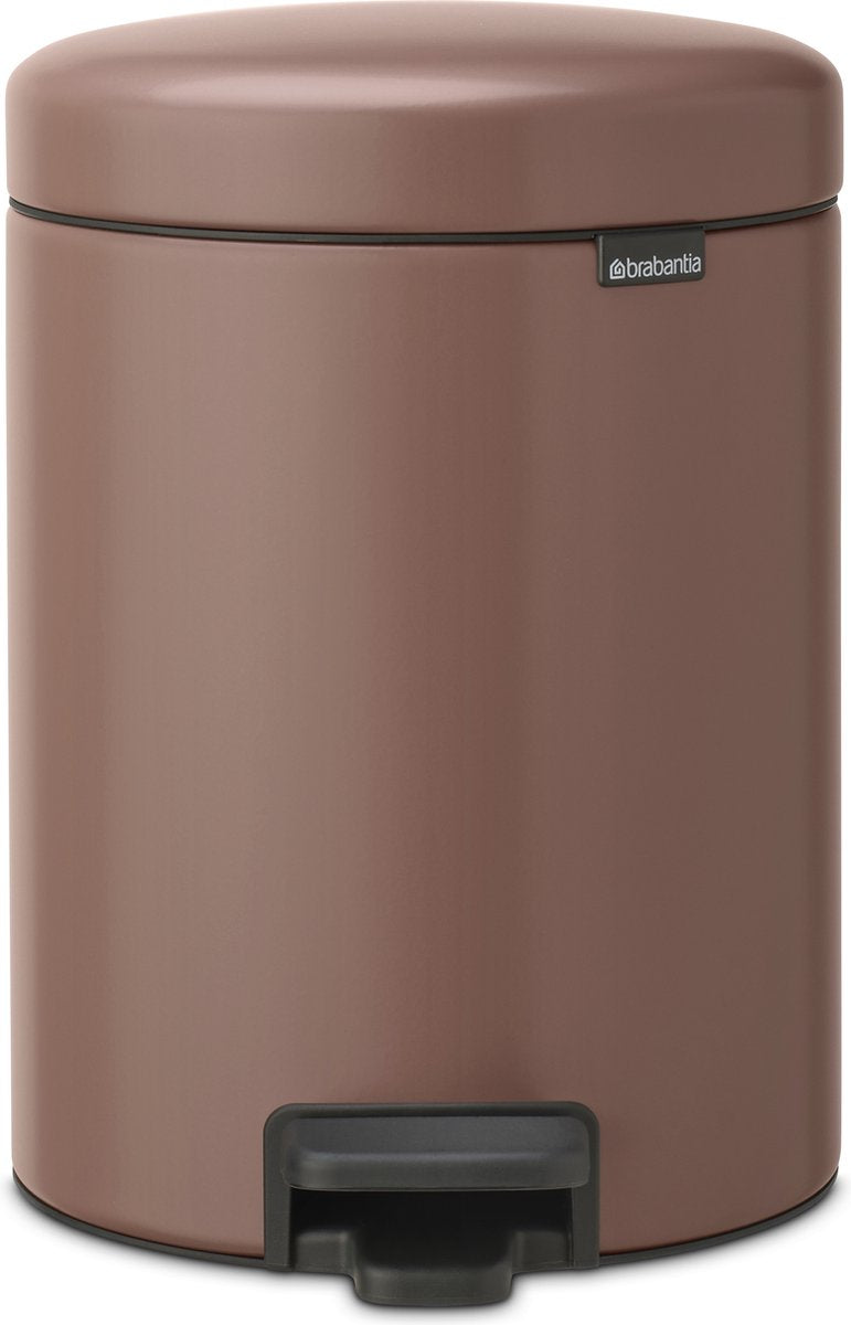 Brabantia Newicon Abfallbehälter – 5 Liter – Badezimmer – Satin Taupe