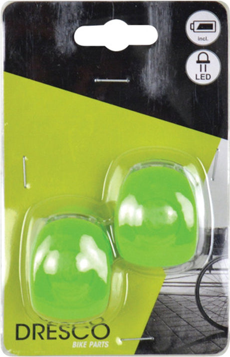 Dresco siliconen fietsverlichtingset - lime