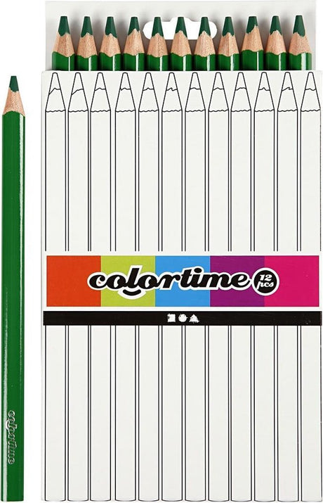 Colortime Buntstifte Jumbo 5 mm Nachfüllung dunkelgrün 12 Stück