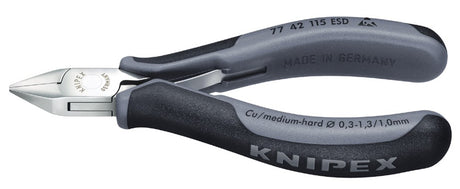 Knipex Elektronik-Seitenschneider ESD mit Mehrkomponentengriffen 115 mm - 7742115ESD