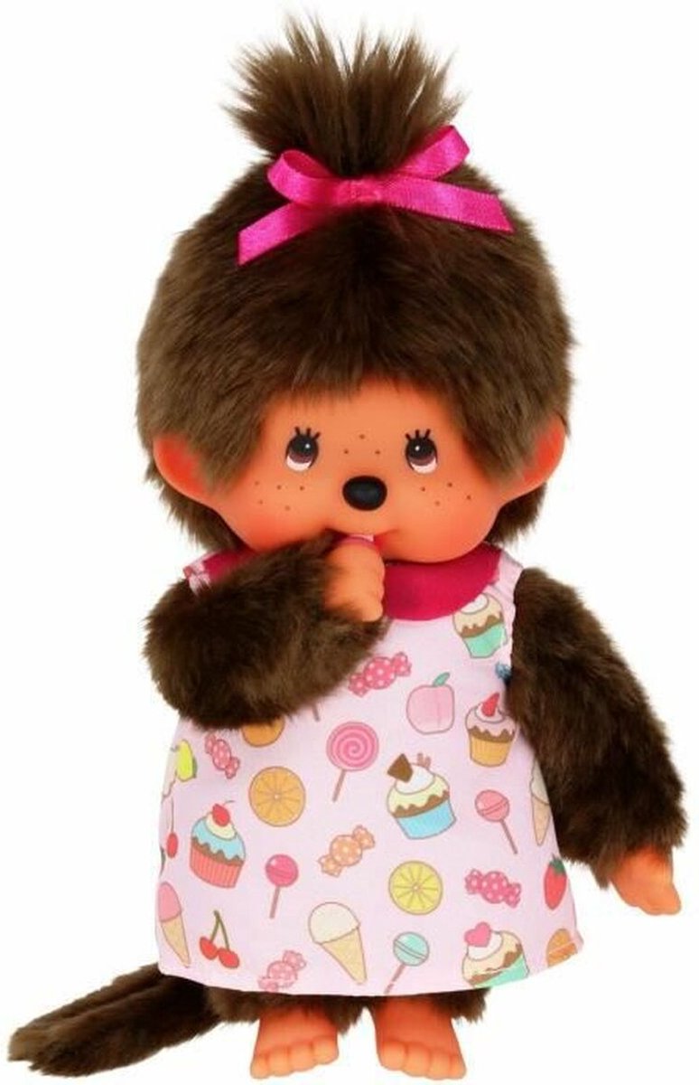 Bandai – Monchhichi – Monchhichi-Puppe, Süßigkeiten-Plüsch – kultiger 80er-Jahre-Affenplüsch – 20 cm weicher Plüsch für Kinder und Erwachsene – Spielzeug für Kinder ab 2 Jahren – se233861