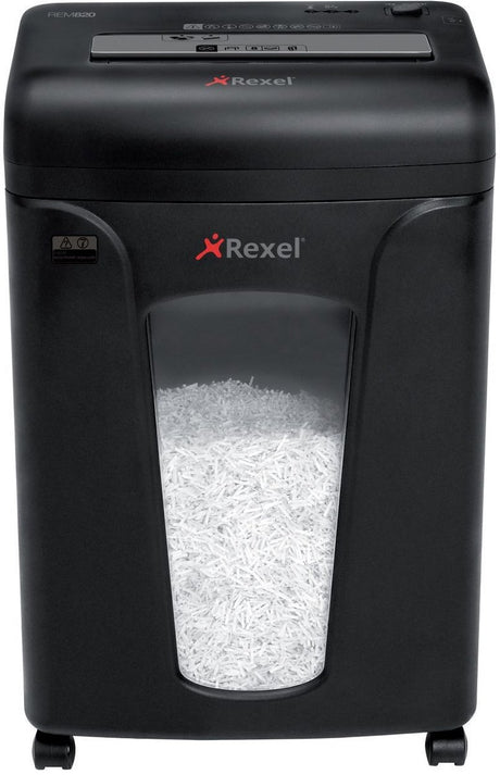 Rexel Mercury Rem820 Aktenvernichter – P5 Mikroschredder – bis zu 8 Blatt – 21 l – Schwarz