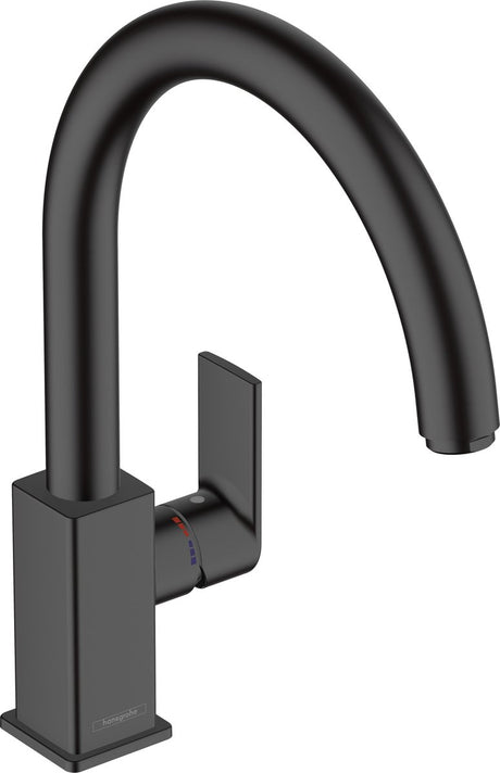 Hansgrohe Lackform M35 – Küchenmischbatterie – Einhebelbedienung – Größe 35 mm – drehbarer Auslauf – mattschwarz