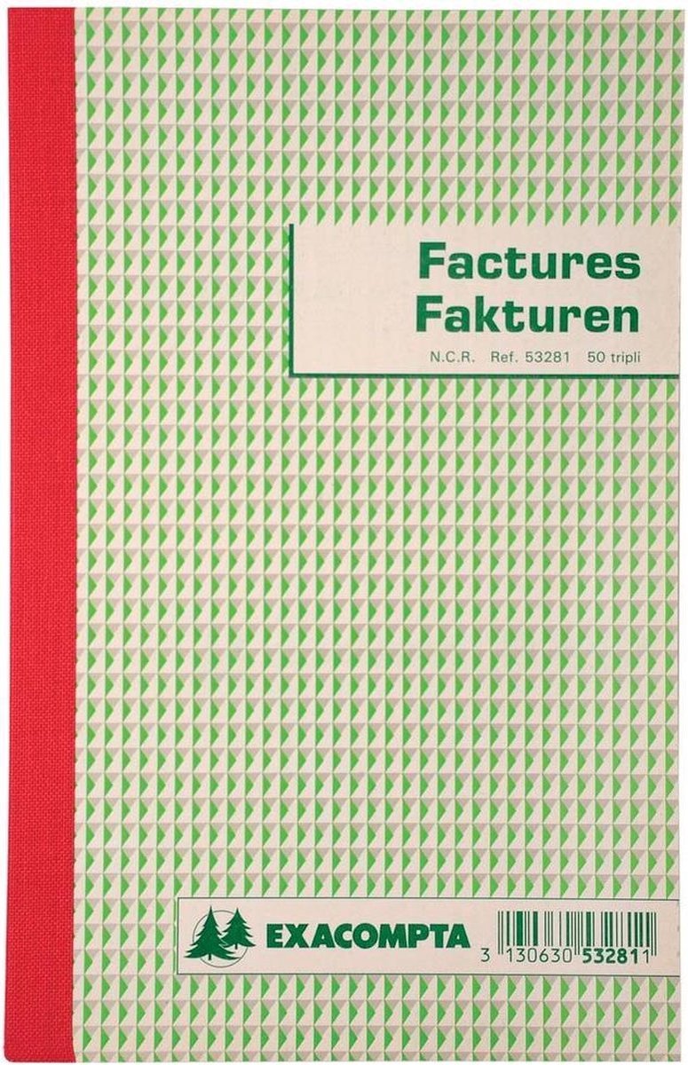 Exacompta-Rechnung – zweisprachig – 21 x 13,5 cm – dreifach – 2 Ringe