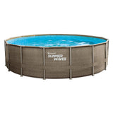 Sommerwellen-Schwimmbecken Elite-Rahmen 488 x 122 cm dunkles Dreifachkorbgeflecht + Sandfilterpumpe