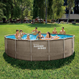 Sommerwellen-Schwimmbecken Elite-Rahmen 488 x 122 cm dunkles Dreifachkorbgeflecht + Sandfilterpumpe