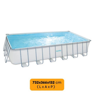 Summer Waves Schwimmbad Elite rechteckiger Rahmen 732 x 366 x 132 cm + Sandfilterpumpe
