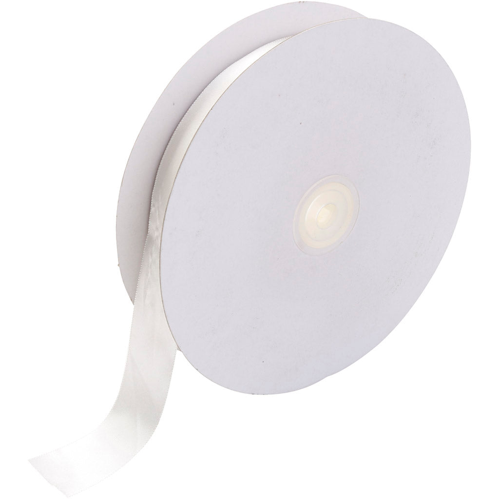Creativ Company Satinband, B: 25 mm, weiß, 50 m 1 Rolle