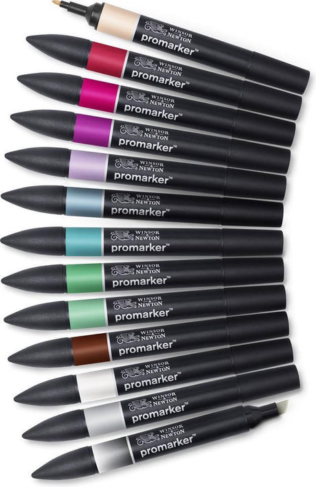 Winsor Newton 0290142 Promarker™ 12+1 Manga Chibi | Professionelle Layoutmarker, Alkoholmarker