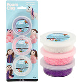 Foam Clay ®, Glitzer, Metallic, Rosa, Lila, Weiß, 3x14 gr 1 Box