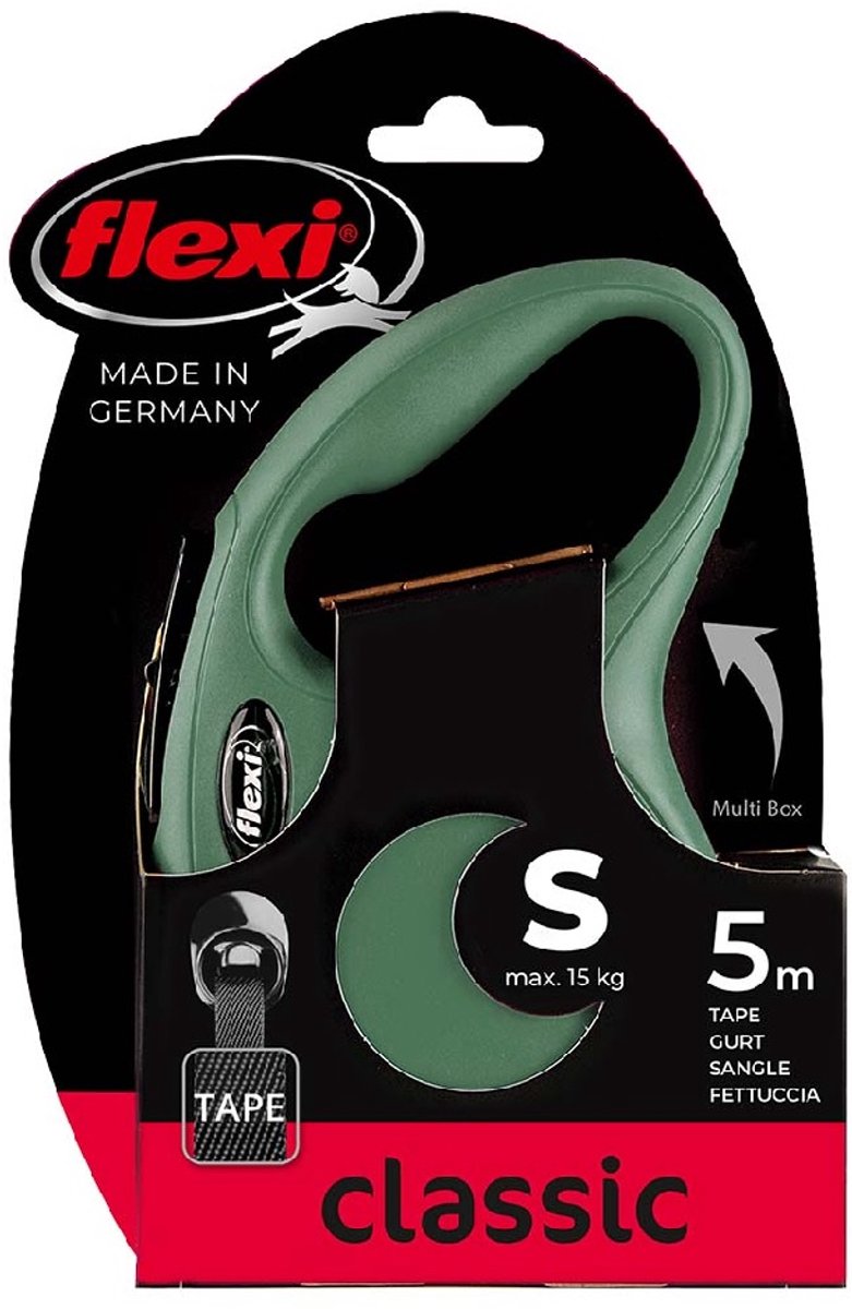 Flexi Retractable Line Classic Tape Olivgrün S - Line - Grün - Grün - bis 15kg