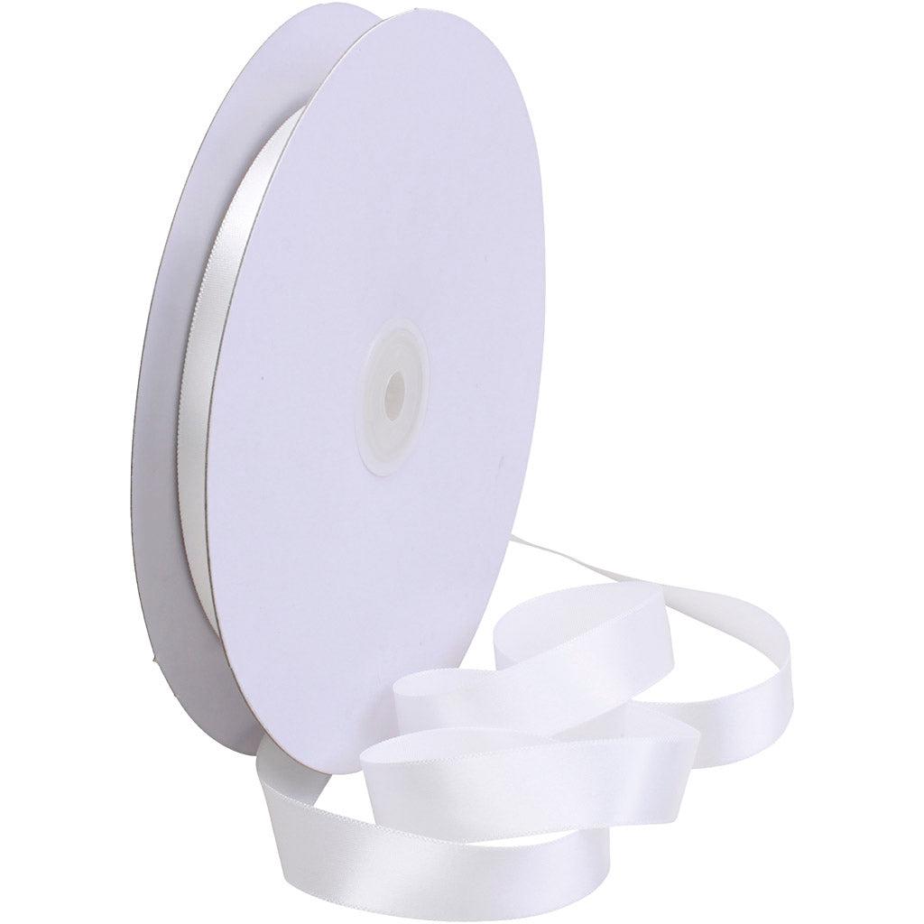 Creativ Company Satinband, B: 15 mm, weiß, 50 m 1 Rolle