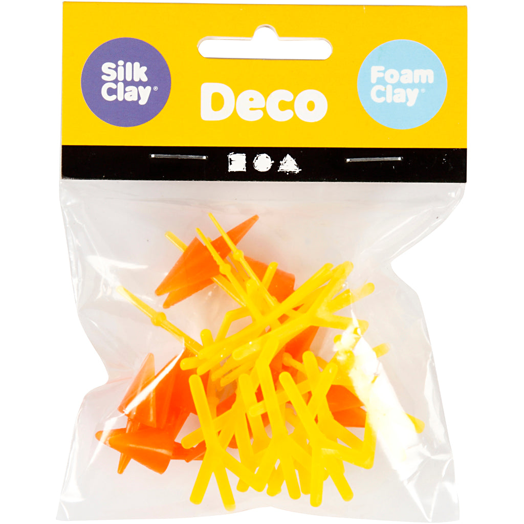 Creativ Company Hühnerschnäbel und -füße, H: 28 mm, L: 30+37 mm, orange, gelb, 8 Set 1 Box