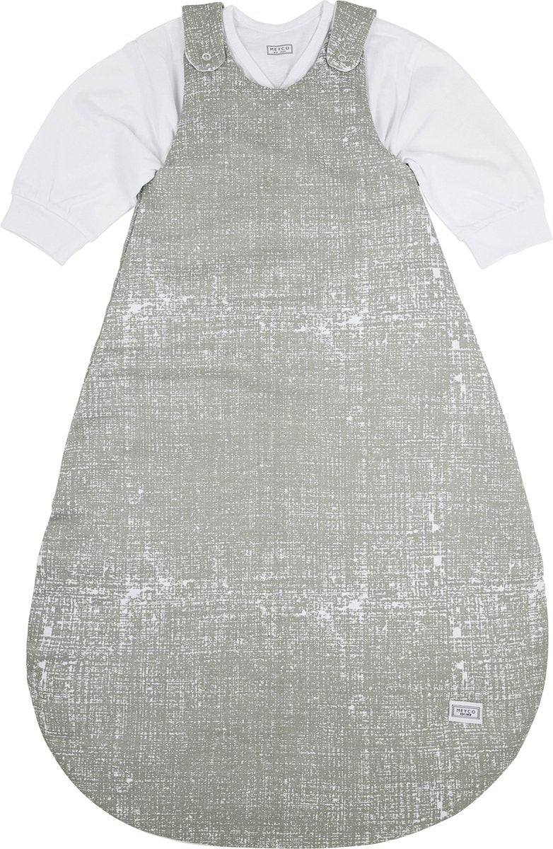 Meyco baby fine lines baby slaapzak rond tweedelig - grey - 74 80