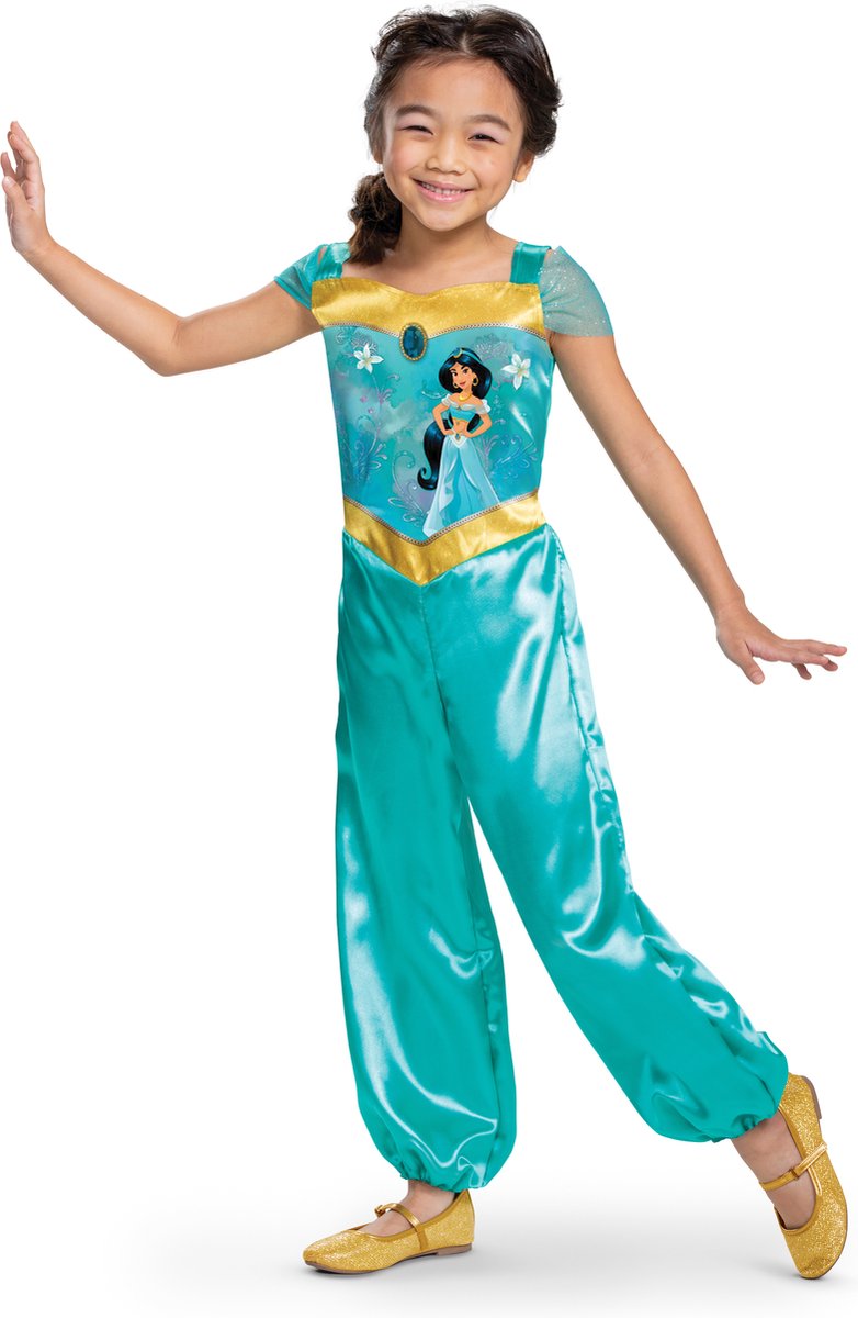 Verkleidung Disney Prinzessin – Aladdin, Jasmine Basic Plus, Größe S (5 – 6 Jahre), Mädchen