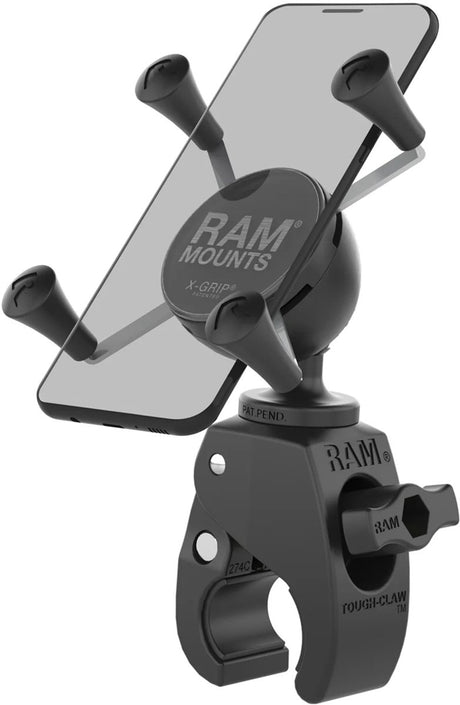 Ram Mounts X-Grip® Tough-Claw Handyhalter Fahrrad Roller Motor – 360° drehbar – Universal – Klein – Schwarz