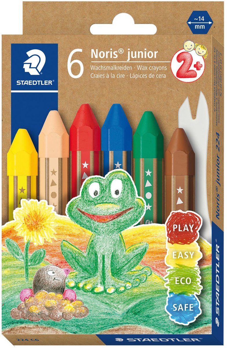 Staedtler noris junior Wachsmalstifte, Karton mit 6 Stück