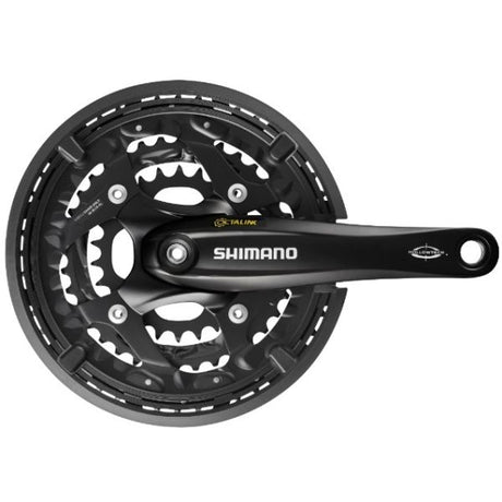 Shimano Kurbelgarnitur 3 x 10-fach Trekking FC-T521 mit 175 mm Kurbelarm 48-36-26 Zähne Octalink – Schwarz