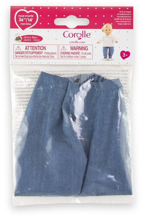 Corolle poppenjeans blauw - kleding voor pop 36cm denim look.