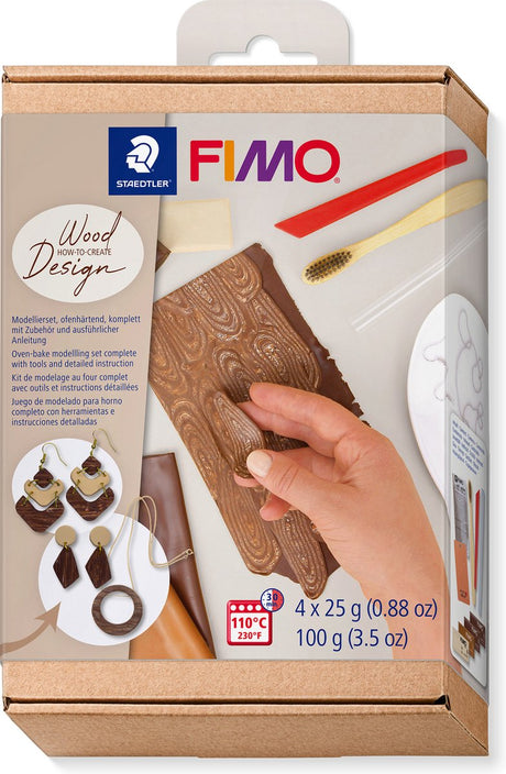 Fimo – ofenhärtende Modelliermasse – Anleitungsset – Holzeffekt
