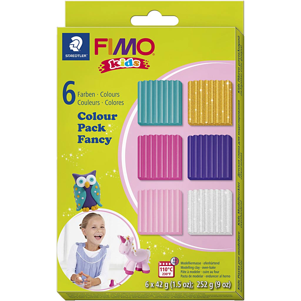 Fimo Kids Monting Clay Extra Farben, 6dlg.