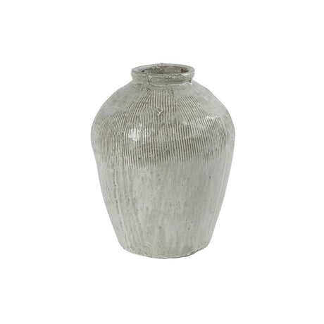 Countryfield vaas gayle aardewerk wit groen 23,5xh30,5cm