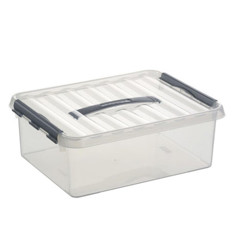 Sunware q-line Aufbewahrungsbox, groß, transparent, 12 Liter, 30 x 40 x 14 cm, A4-Bodengröße