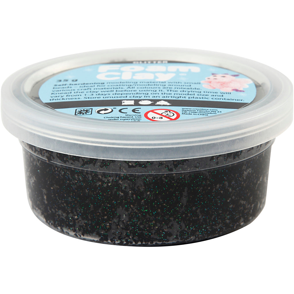 Foam Clay®, schwarzer Glitzer, 35 g, 1 Box