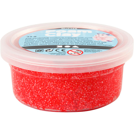 Foam Clay®, Glitzer, rot, 35 gr 1 Box