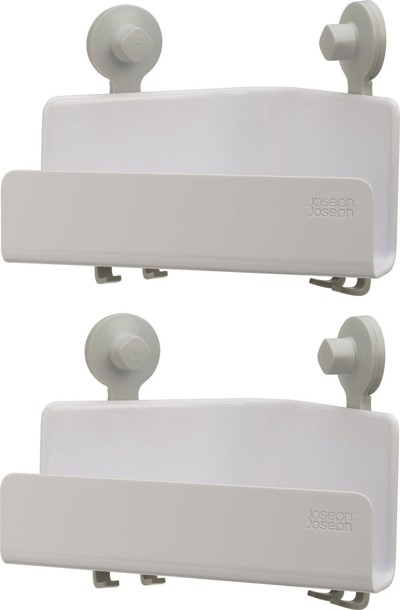 Joseph Joseph Easystore 2-teiliges Eckduschregal mit starken Saugnäpfen