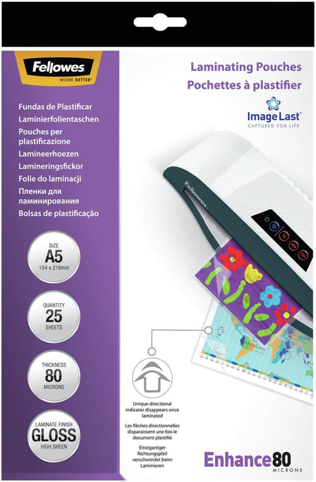 Fellowes Imagelast Laminierfolien – A5 – 80 Mikron – 25 Stück