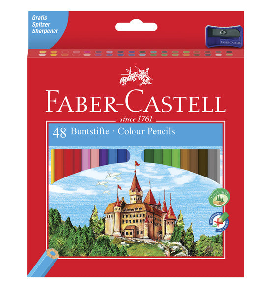 Faber castell faber castell fc-120148 kleurpotlood faber-castell castle zeskantig karton etui met 48 stuks