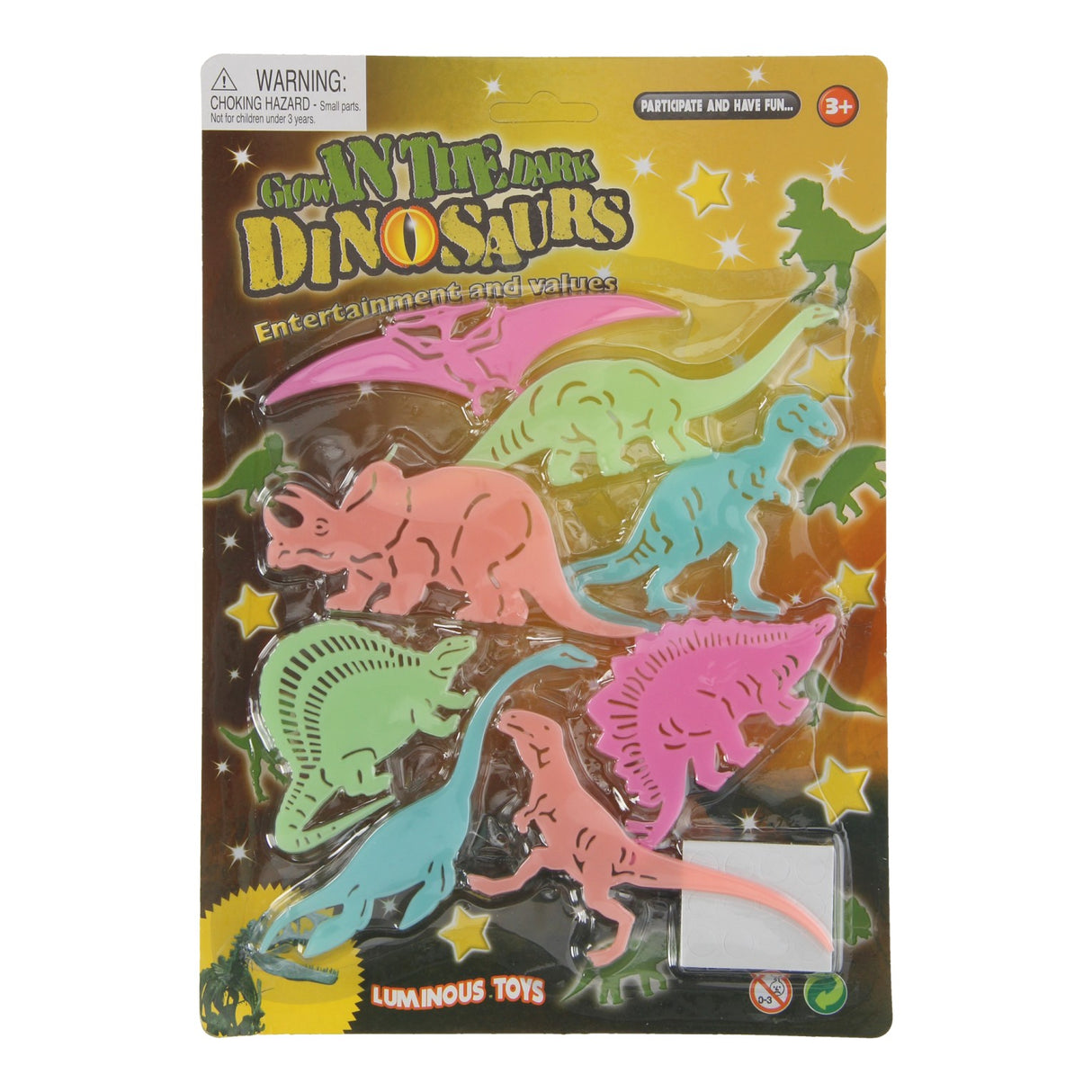 Im Dunkeln leuchtende Dinosaurier