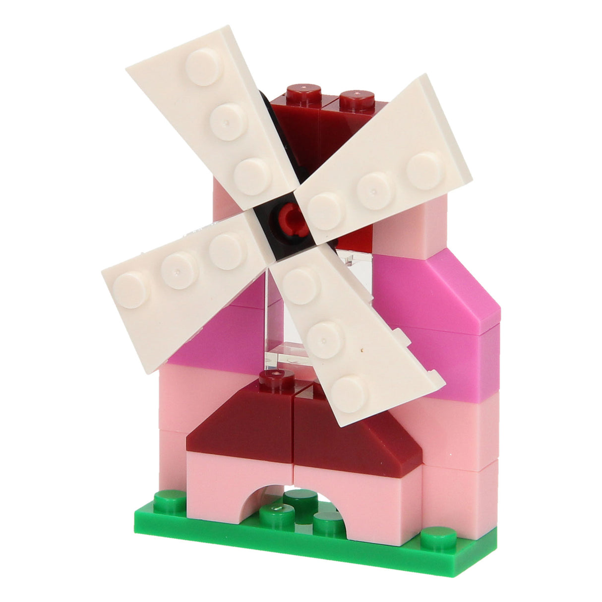 Bausteine ​​3in1 Pink - Windmühle, Krabben, Rennwagen, 61dlg.