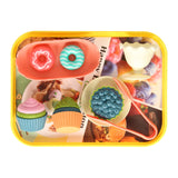 Tablett mit Spielkuchen, 14 Stück.