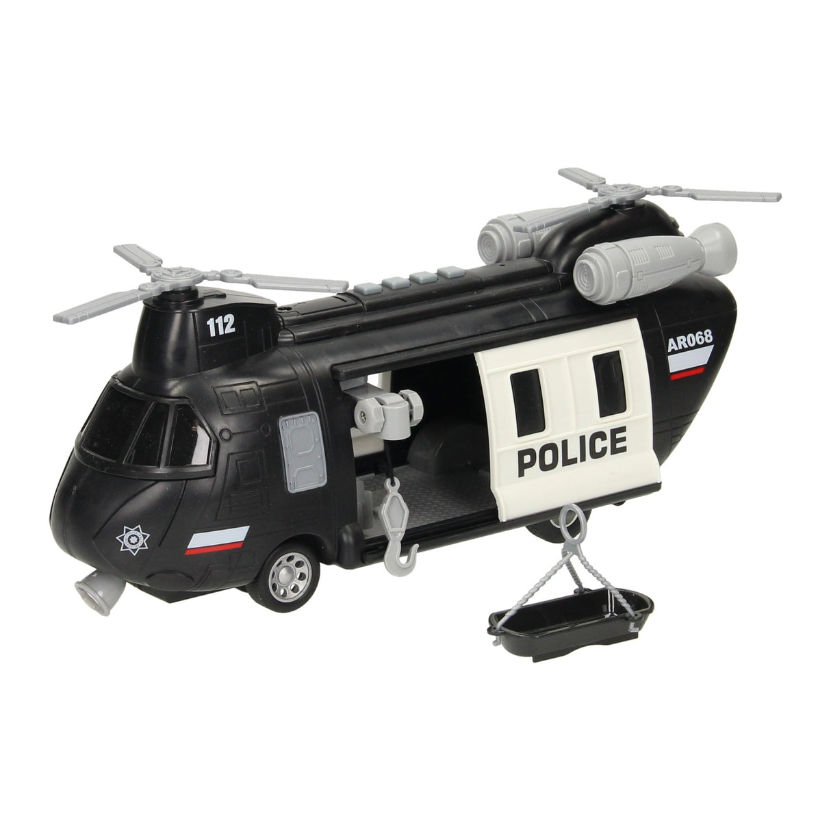 Police helicopter with light and sound