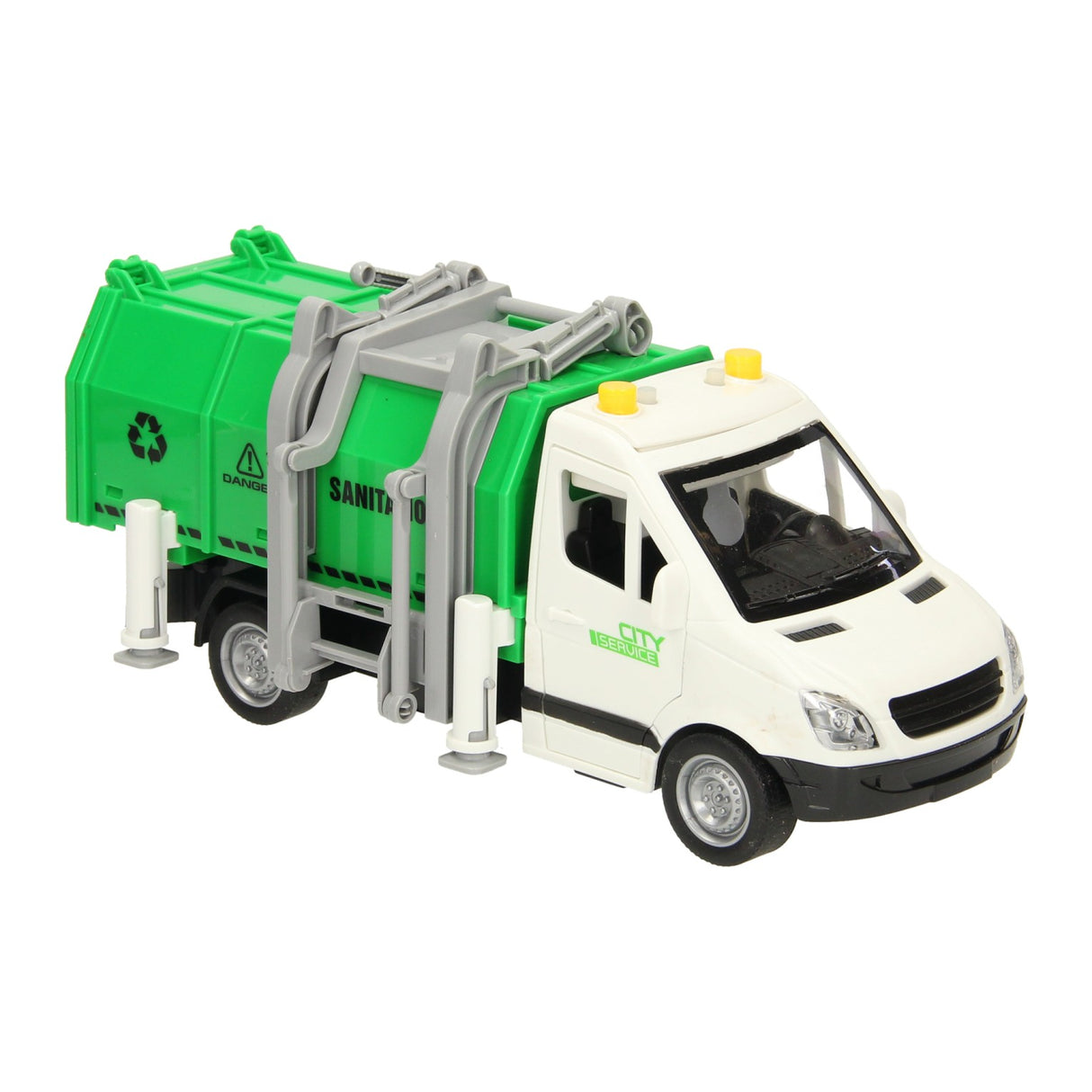 Camion de recyclage avec de la lumière et du son